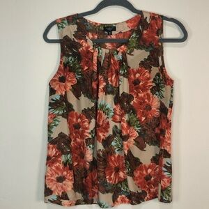 Talbots Silk Fall Multicolor Floral Blouse SZ PM
